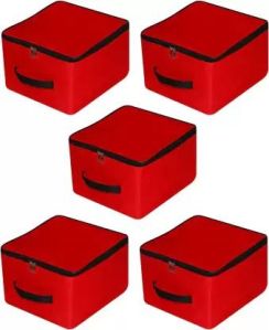 5 Pcs Combo Red Nylon Storage Bag