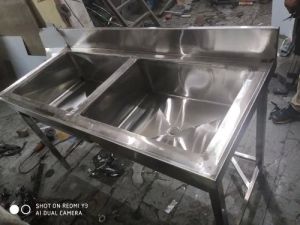 Commercial Stainless Steel Double Sink Unit