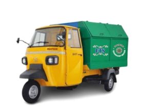 Battery Operated E Rickshaw Garbage Tipper