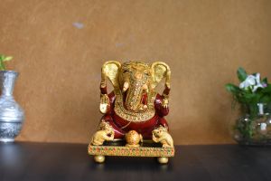 Wooden Ganesh Statue