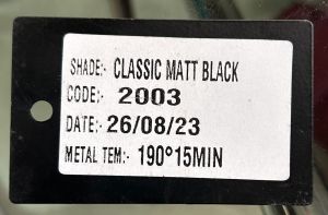 Classic Black Matt Powder Coating