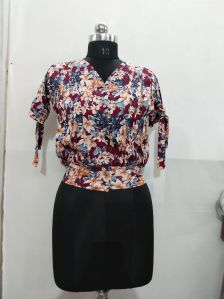 Ladies Multicolour Printed Open Shirt Tops