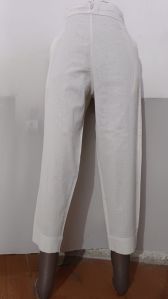 Ladies White Cotton Pant