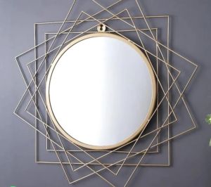 Gold Toned Metallic Frame Mirror
