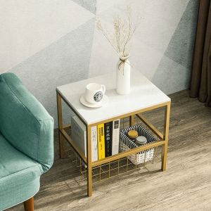 Marble Coffee Table With Basket