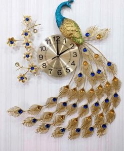 Peacock Crystal Wall Clock