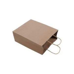 Brown Rope Handle Plain Paper Bag, For Shopping, Technics : Machine Made