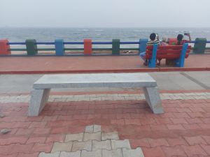 Benches with cross legs