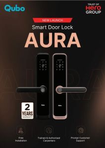 QUBO AURA SMART / DIGITAL DOOR LOCK 5 WAY ACCESS FINGERPRINT-RFID-APP-PASSWORD-KEY