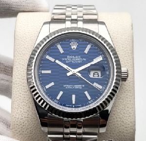 Rolex Datejust Stainless Steel & White Gold Bright Blue Dial Jubilee Bracelet