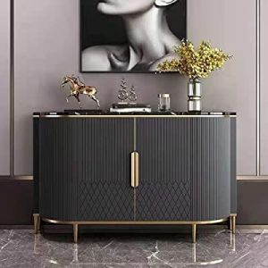 Black and Golden Wooden Modern Console Cabinet
