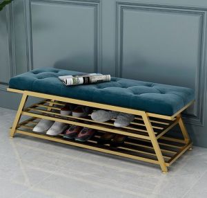 Entryway Bench With 3 Tier Shoe Rack