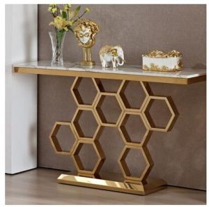 Stainless Steel Golden Console Table