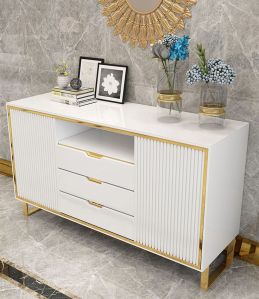 White and Golden Sideboard Cabinet