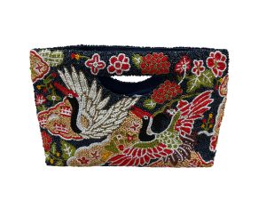 Vibrant Bird & Flower Embroidery Bag
