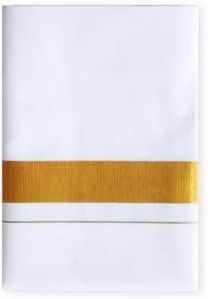 40K Gold Jari Border Cotton Dhoti