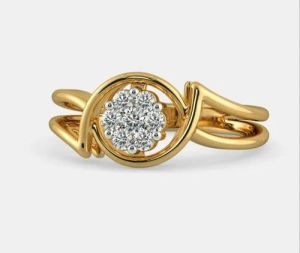Ladies Diamond Studded Gold Ring
