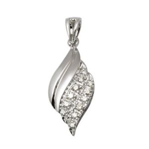 Leaf Shape Diamond Pendant