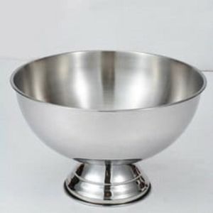 Silver Stainless Steel Round Punch Bowl