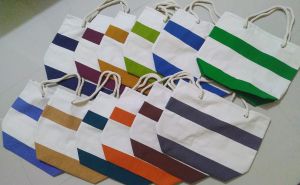 Horizontal Stripe Printed Beach Bags
