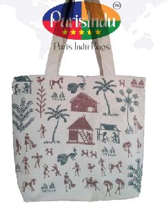 Parisindu Printed Canvas Beach Bag