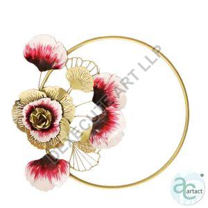 Rose Flower Wall Art Metal Ring, For Decorative, Size : 470mm X470mm