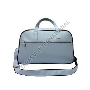 Rexine Light Blue Travel Bag with Belt