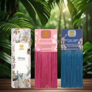 Deep Mettalic Rose and August Incense Sticks Combo Pack