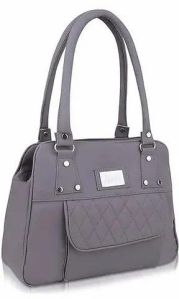 Ladies Grey Leather Shoulder Bag