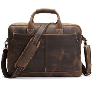 Leather Briefcase  Laptop Bag