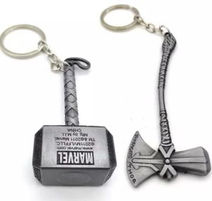 Thor Hammer and Axe Keychain
