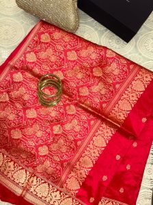 Wedding Wear Red Golden Banarasi Silk Saree
