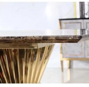 6 Seater Brown Marble Dinning Table
