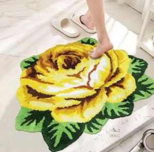 Enhance Your Space with Yellow Lotus Microfibre Rug