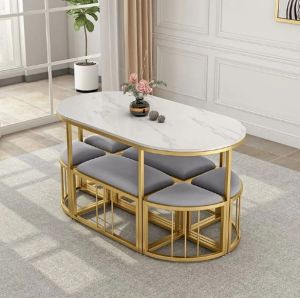 Metal Frame Oval Dining Table: Modern Chic