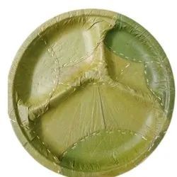 3 Compartment Sal Leaf Plate