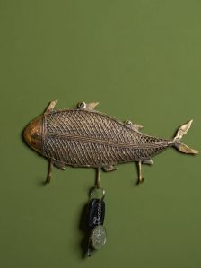 Fish Shape Dhokra Metal Craft Wall Hanger