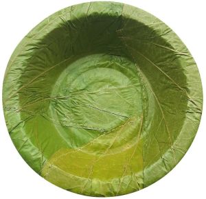 Green Round Sal Leaf Bowl