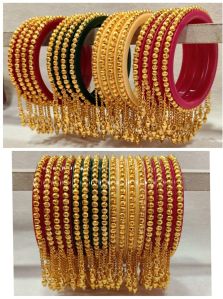 Golden Latkan Plastic Bangles