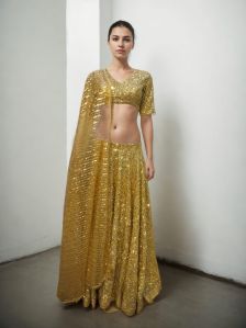 gilded elegance sequins lehenga set rental service