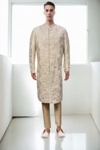 Off-White Sherwani with White Trends Embroidery for Rental