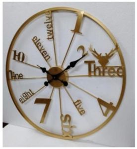 gold polish wall clock