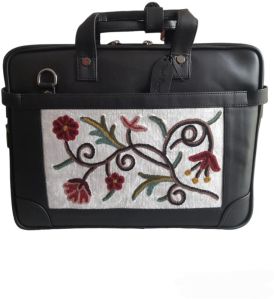 Kashmiri Crewal Embroidery Laptop Bags For Unisex