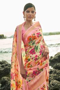 Printed Linen Saree