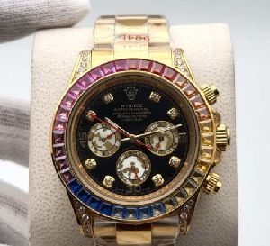 Rolex Daytona Rainbow Full Gold Diamond Bezel First Copy Watch