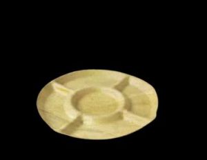 12 Inch 5 Compartment Round Areca Leaf Plate