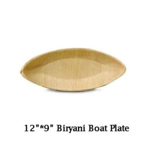 12x9 Inch Boat Shaped Areca Leaf Plate