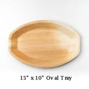 15x10 Inch Oval Shaped Areca Leaf Tray