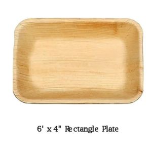 6x4 Inch Rectangular Areca Leaf Plate