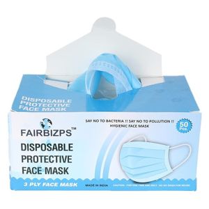 FAIRBIZPS Fabric Disposable Face Mask with Nose Clip,  (Blue, Pack of 50), 3 Ply Mask 